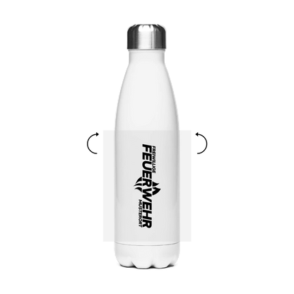 Edelstahl-Thermoflasche - Flamme Freiwillige Feuerwehr Schwarz [Personalisierbar]