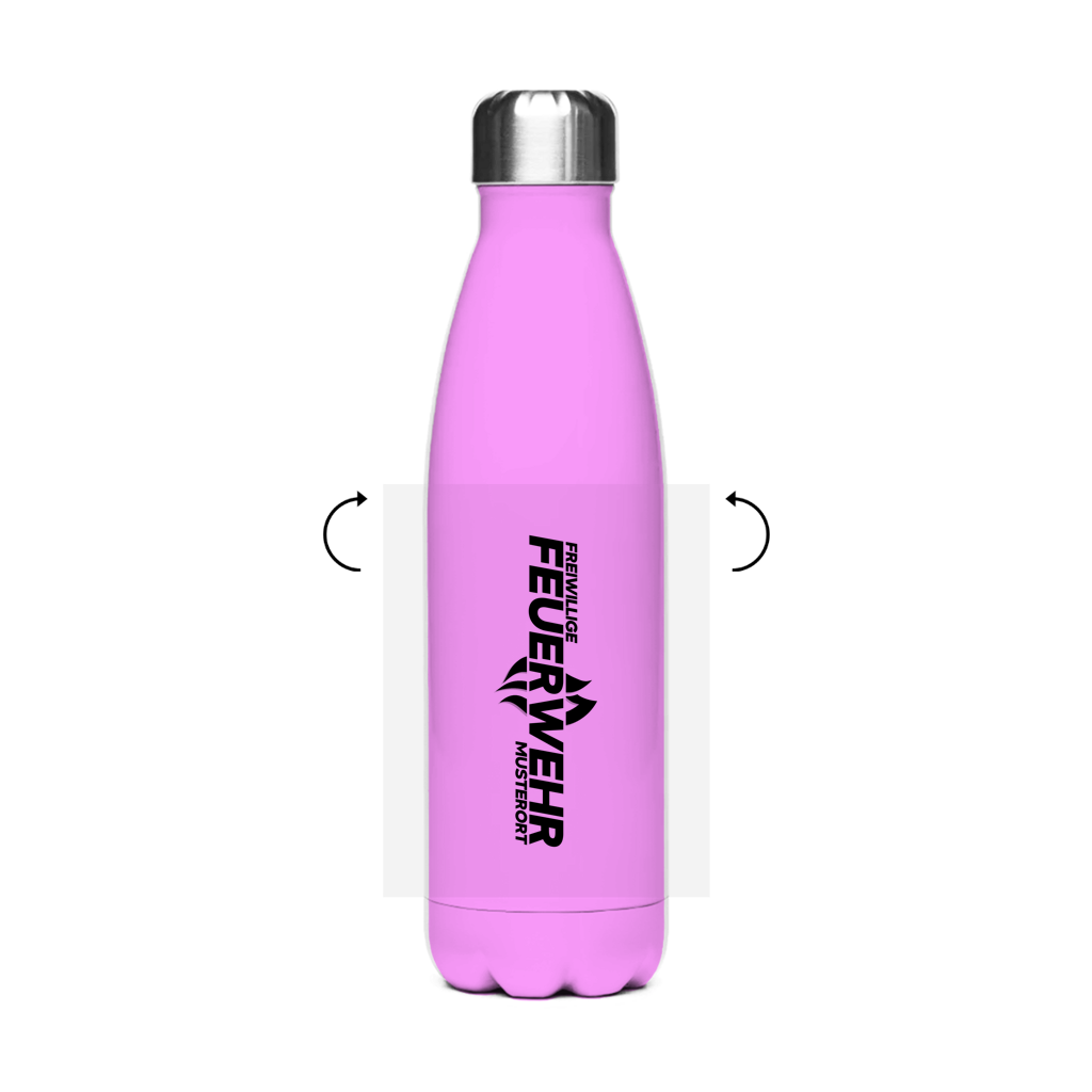 Edelstahl-Thermoflasche - Flamme Freiwillige Feuerwehr Schwarz [Personalisierbar]