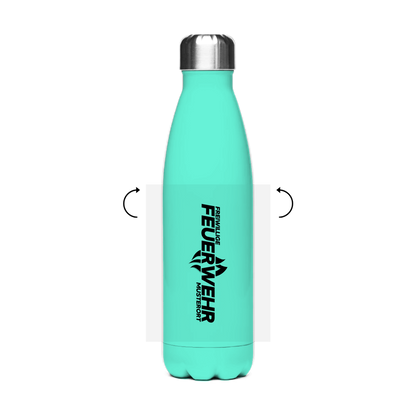 Edelstahl-Thermoflasche - Flamme Freiwillige Feuerwehr Schwarz [Personalisierbar]