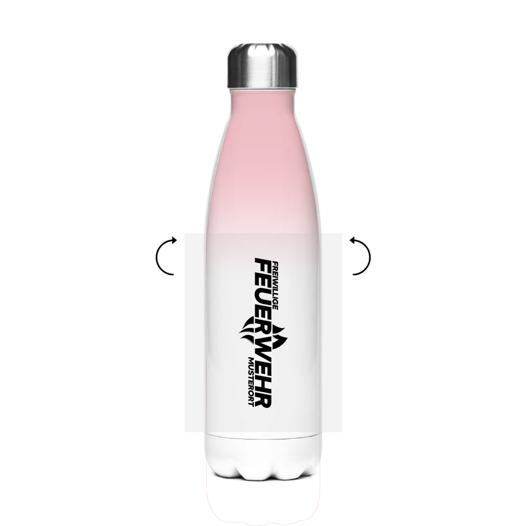 Edelstahl-Thermoflasche - Flamme Freiwillige Feuerwehr Schwarz [Personalisierbar]