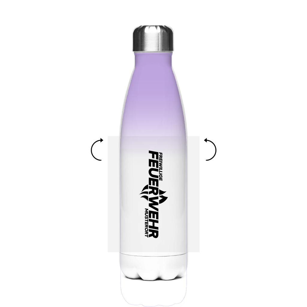 Edelstahl-Thermoflasche - Flamme Freiwillige Feuerwehr Schwarz [Personalisierbar]