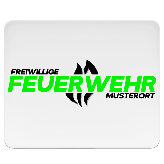 Mousepad - Flamme Freiwillige Feuerwehr Grün [Personalisierbar]