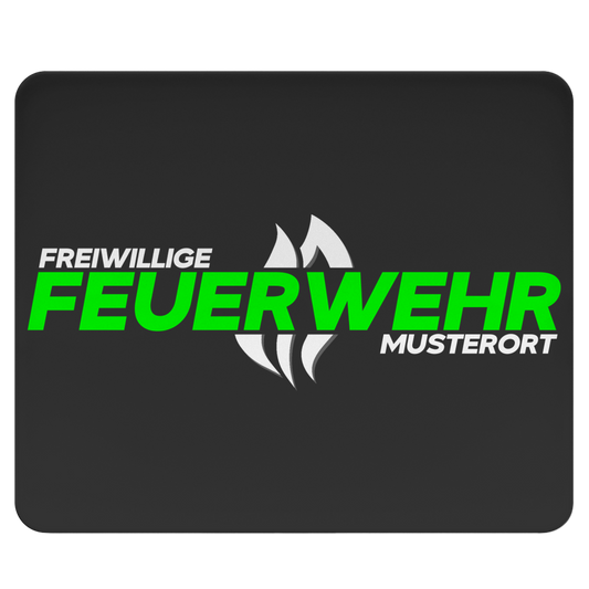 Mousepad - Flamme Freiwillige Feuerwehr Grün [Personalisierbar]