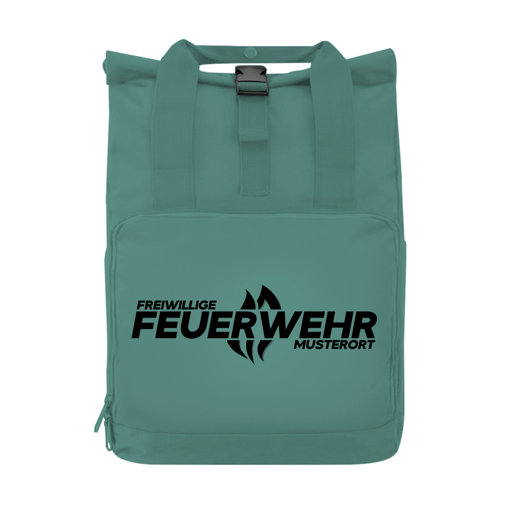 Rucksack mit Seitentasche - Flamme Freiwillige Feuerwehr Schwarz [Personalisierbar]