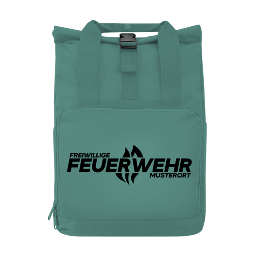 Rucksack mit Seitentasche - Flamme Freiwillige Feuerwehr Schwarz [Personalisierbar]
