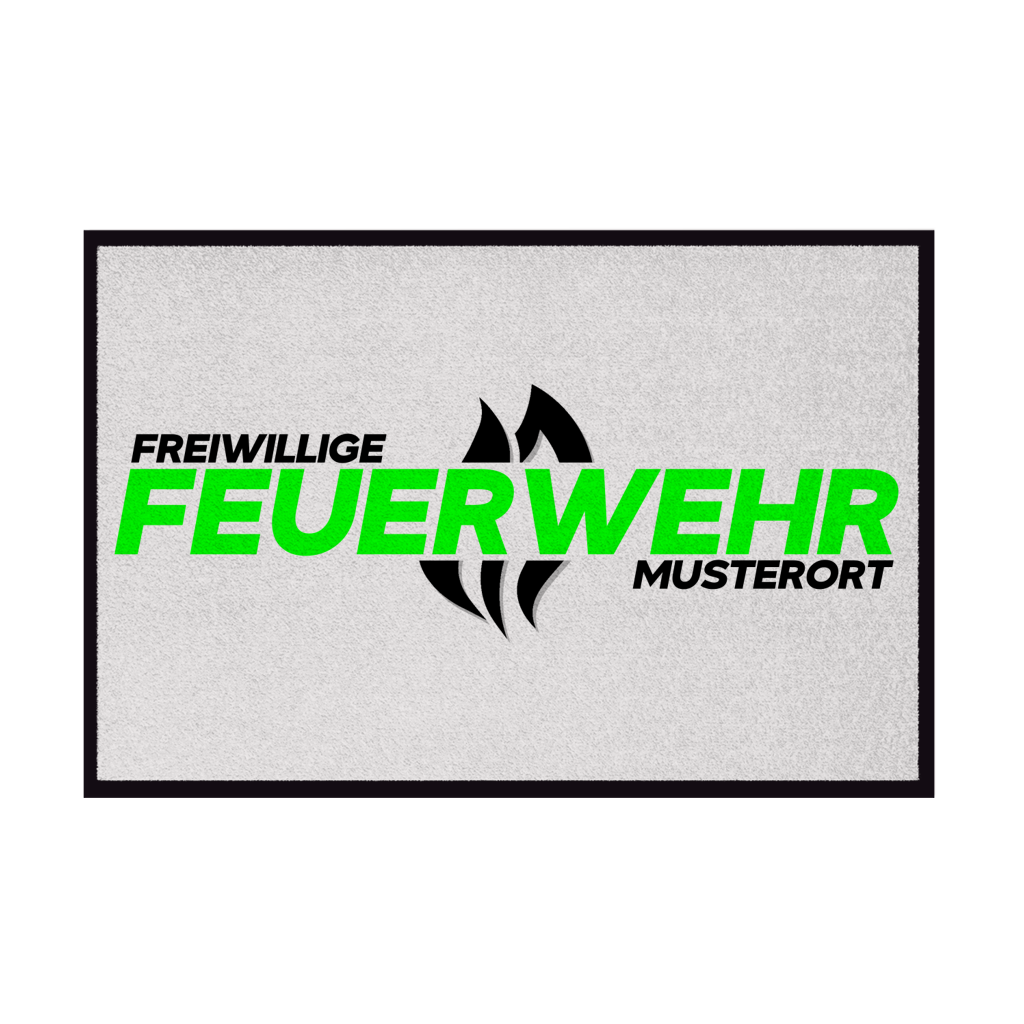 Fußmatte - Flamme Freiwillige Feuerwehr Grün [Personalisierbar]
