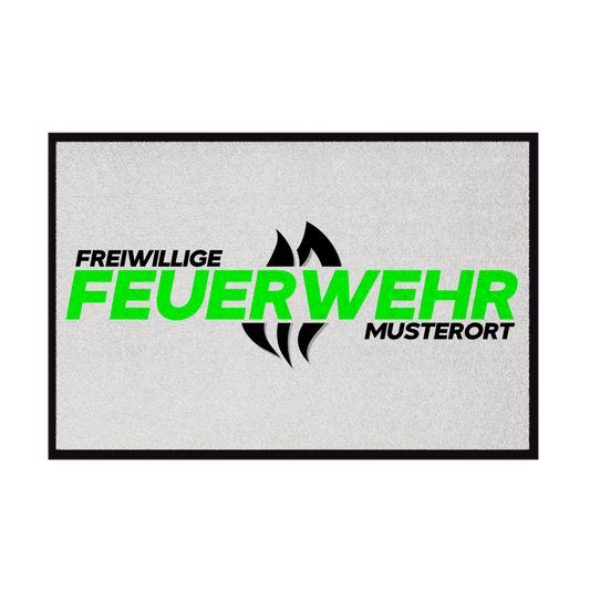 Fußmatte - Flamme Freiwillige Feuerwehr Grün [Personalisierbar]