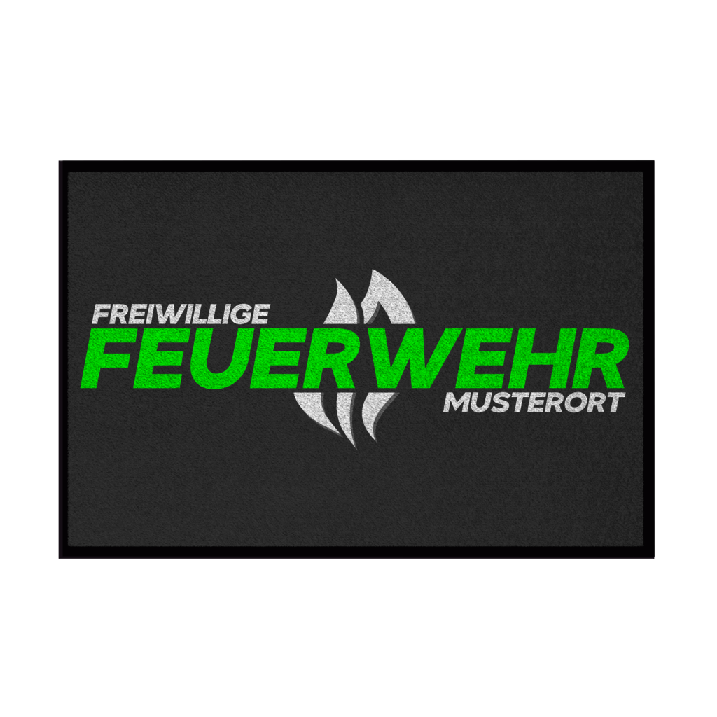 Fußmatte - Flamme Freiwillige Feuerwehr Grün [Personalisierbar]