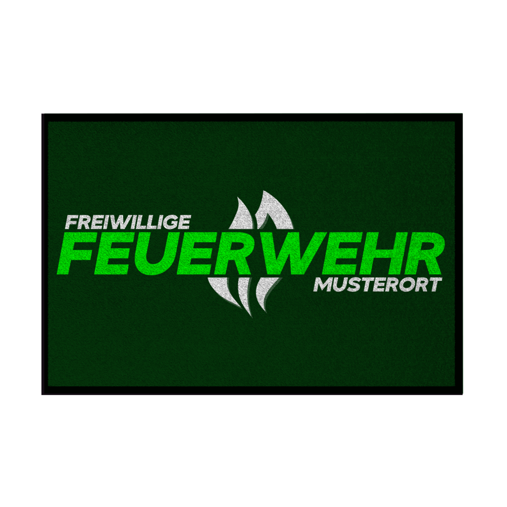 Fußmatte - Flamme Freiwillige Feuerwehr Grün [Personalisierbar]