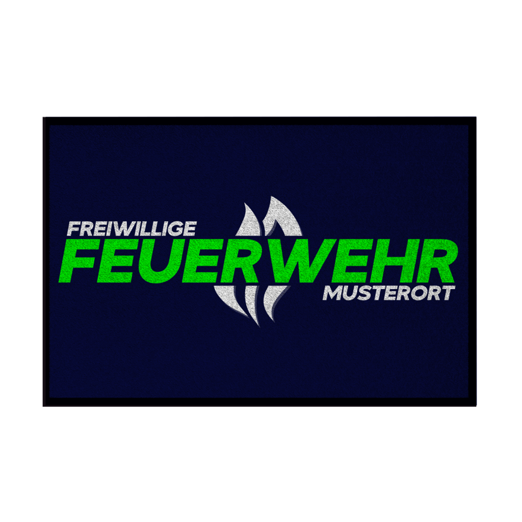 Fußmatte - Flamme Freiwillige Feuerwehr Grün [Personalisierbar]