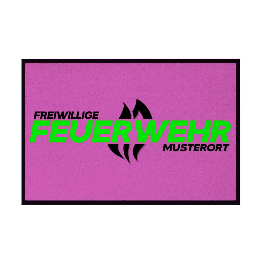 Fußmatte - Flamme Freiwillige Feuerwehr Grün [Personalisierbar]