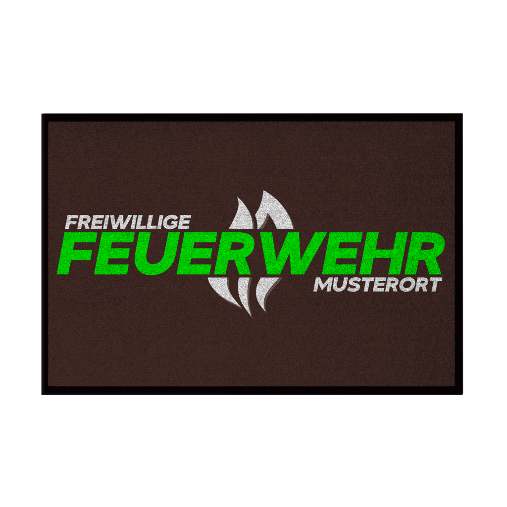 Fußmatte - Flamme Freiwillige Feuerwehr Grün [Personalisierbar]