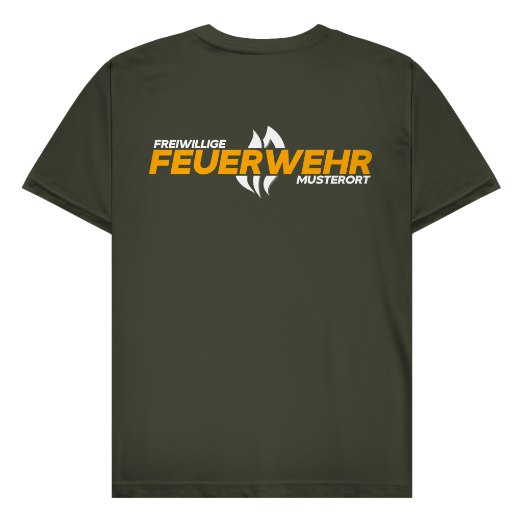 Herren T-Shirt - Flamme Freiwillige Feuerwehr Gelb [Personalisierbar]