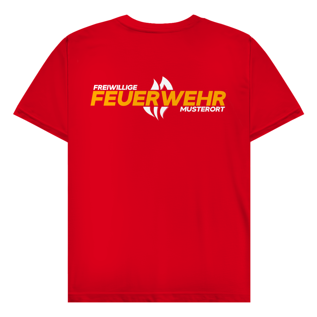 Herren T-Shirt - Flamme Freiwillige Feuerwehr Gelb [Personalisierbar]