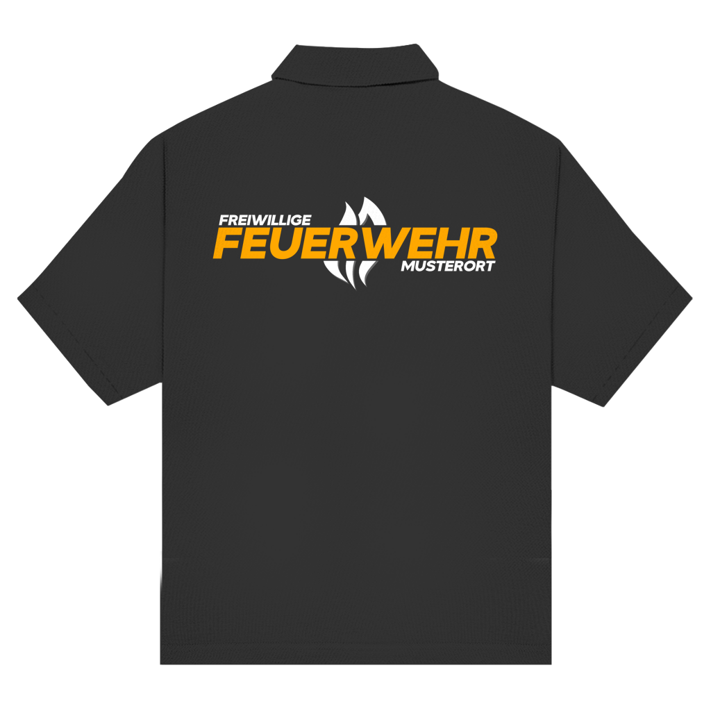 Unisex Poloshirt - Flamme Freiwillige Feuerwehr Gelb [Personalisierbar]