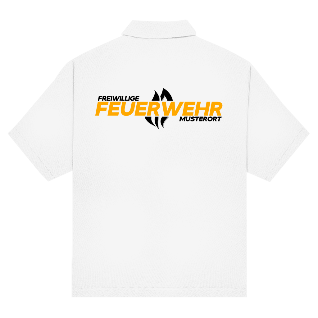 Unisex Poloshirt - Flamme Freiwillige Feuerwehr Gelb [Personalisierbar]