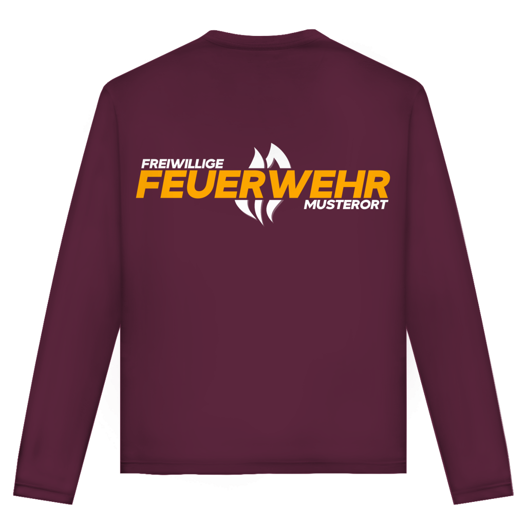 Unisex Langarmshirt - Flamme Freiwillige Feuerwehr Gelb [Personalisierbar]