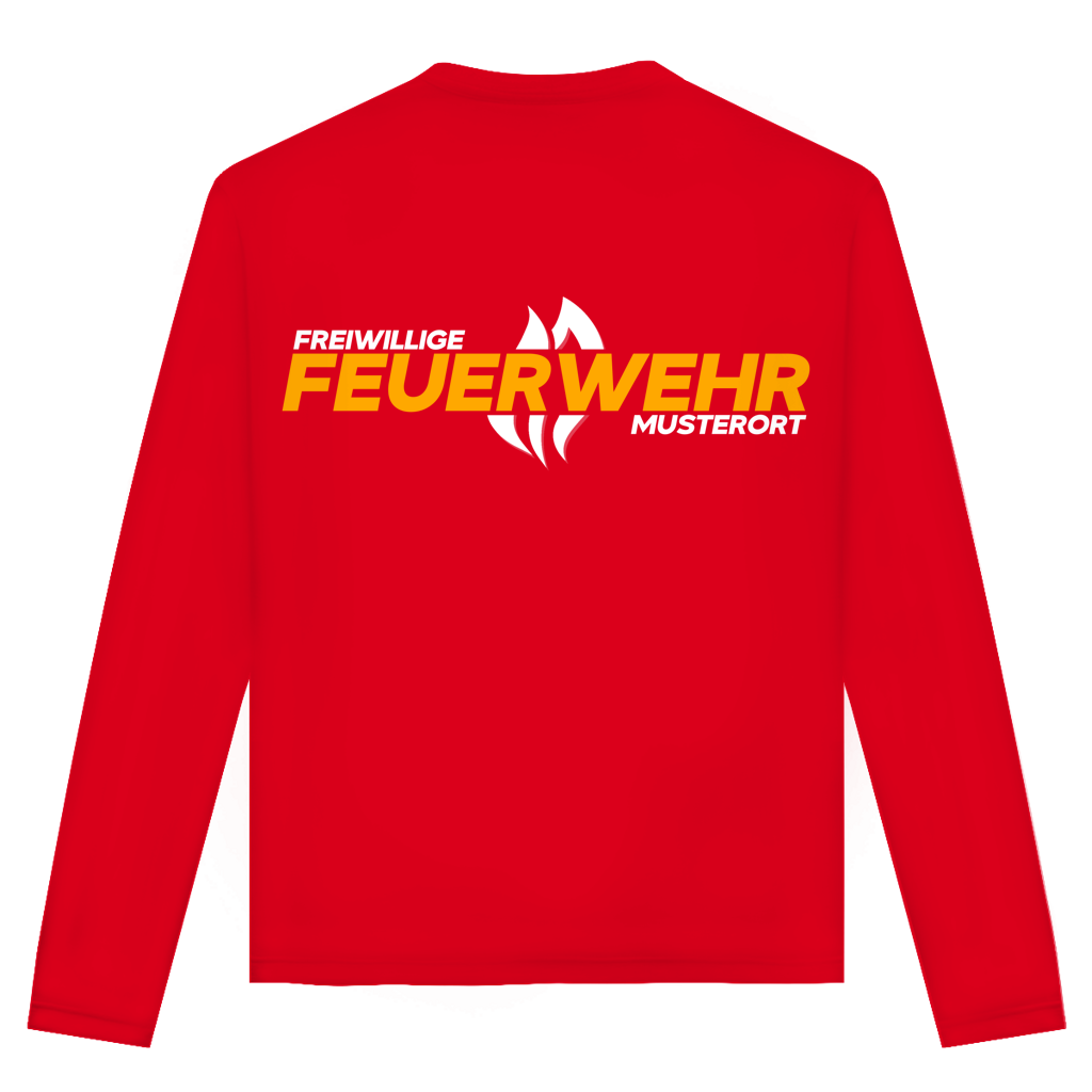 Unisex Langarmshirt - Flamme Freiwillige Feuerwehr Gelb [Personalisierbar]