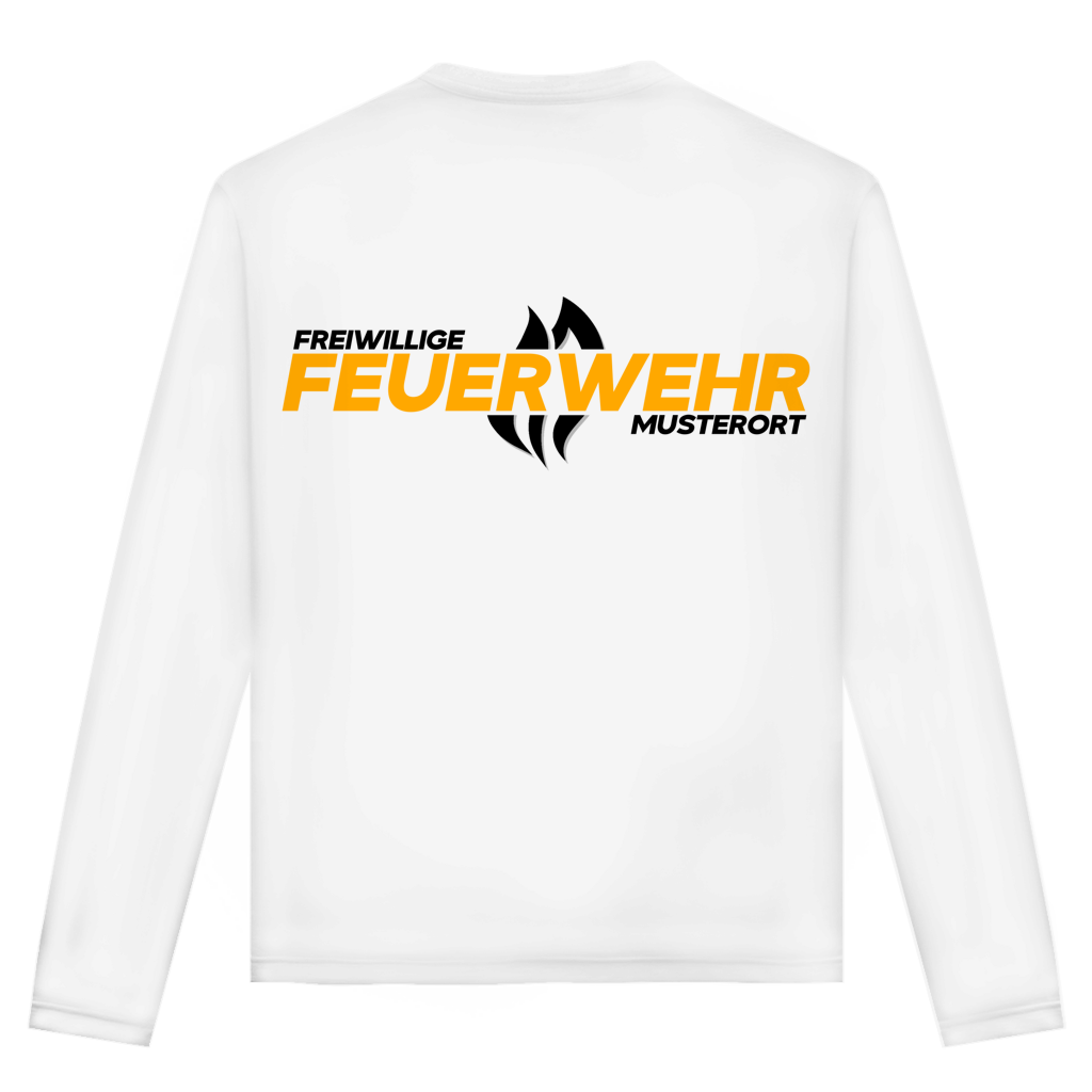 Unisex Langarmshirt - Flamme Freiwillige Feuerwehr Gelb [Personalisierbar]