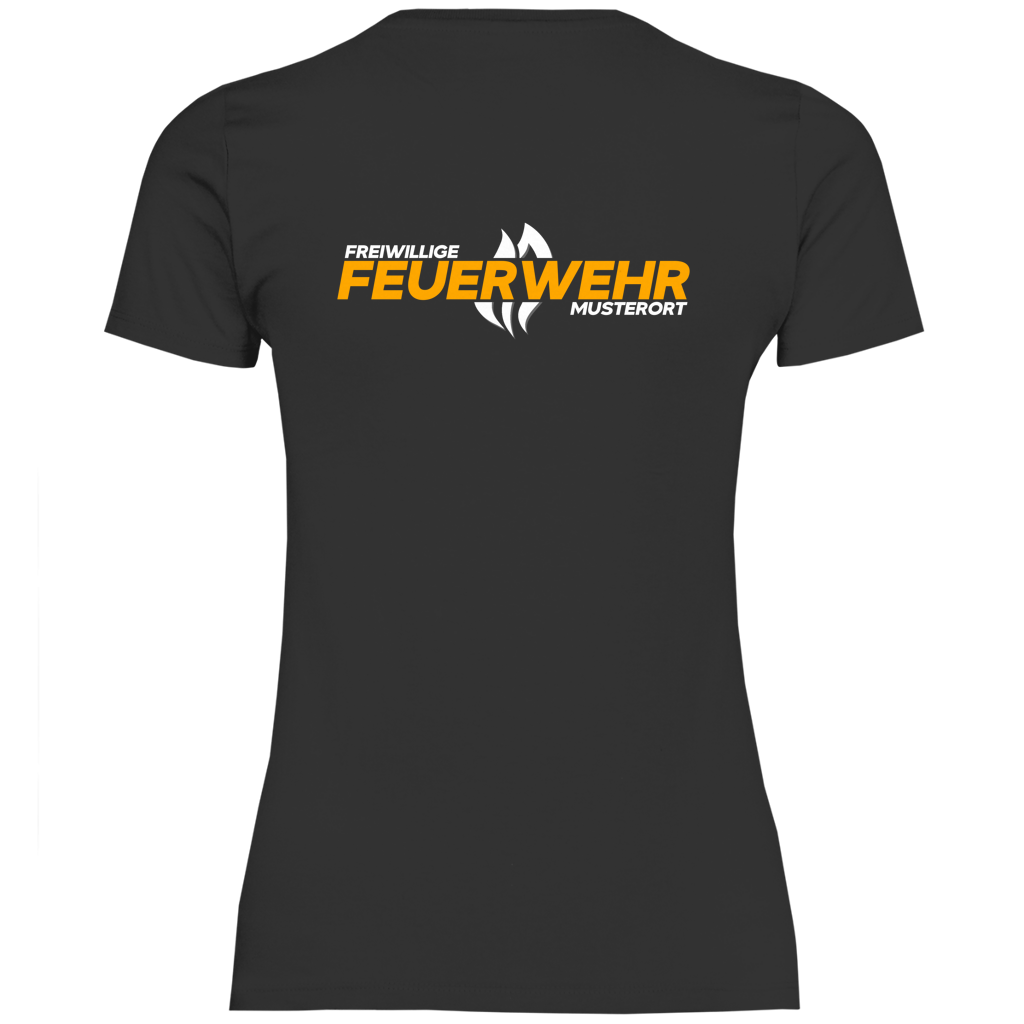 Damen T-Shirt - Flamme Freiwillige Feuerwehr Gelb [Personalisierbar]