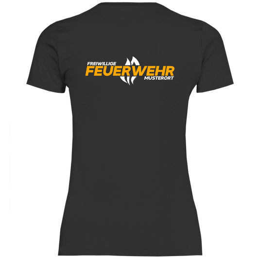 Damen T-Shirt - Flamme Freiwillige Feuerwehr Gelb [Personalisierbar]