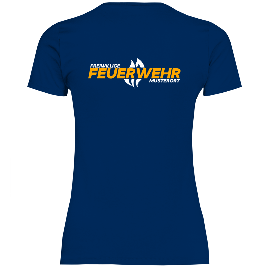 Damen T-Shirt - Flamme Freiwillige Feuerwehr Gelb [Personalisierbar]