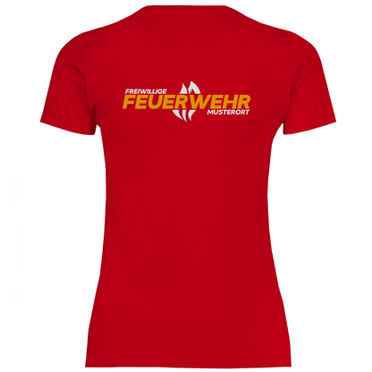 Damen T-Shirt - Flamme Freiwillige Feuerwehr Gelb [Personalisierbar]