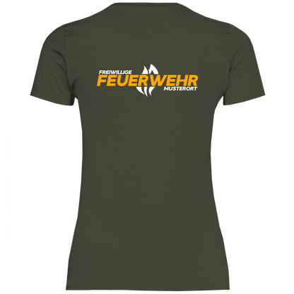 Damen T-Shirt - Flamme Freiwillige Feuerwehr Gelb [Personalisierbar]