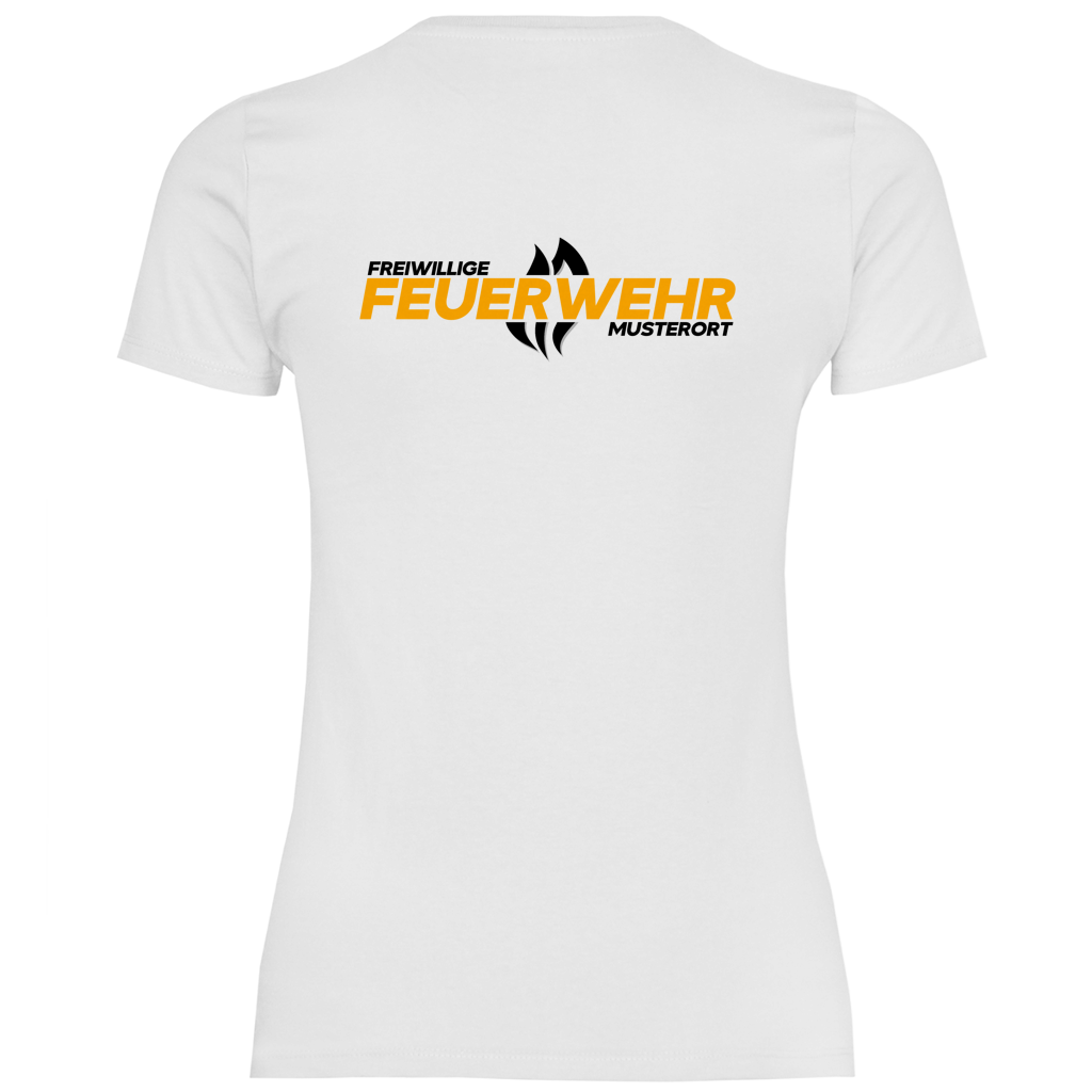 Damen T-Shirt - Flamme Freiwillige Feuerwehr Gelb [Personalisierbar]