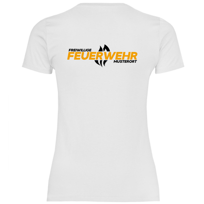 Damen T-Shirt - Flamme Freiwillige Feuerwehr Gelb [Personalisierbar]
