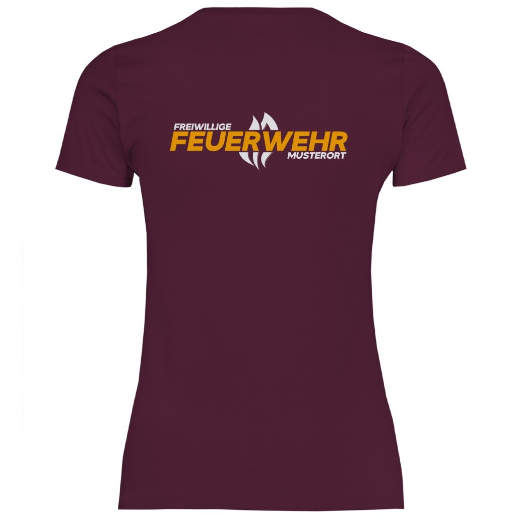 Damen T-Shirt - Flamme Freiwillige Feuerwehr Gelb [Personalisierbar]