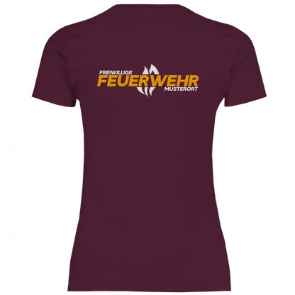 Damen T-Shirt - Flamme Freiwillige Feuerwehr Gelb [Personalisierbar]