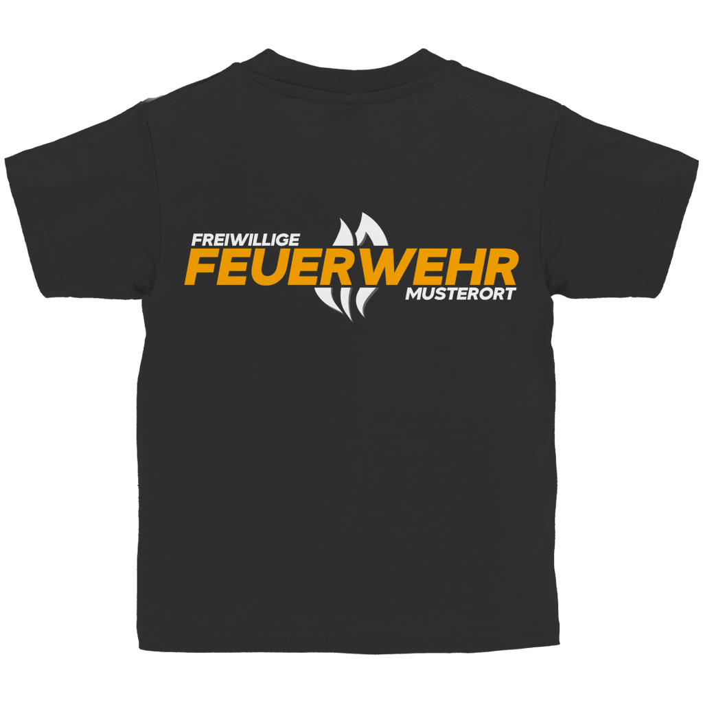 Kinder T-Shirt - Flamme Freiwillige Feuerwehr Gelb [Personalisierbar]