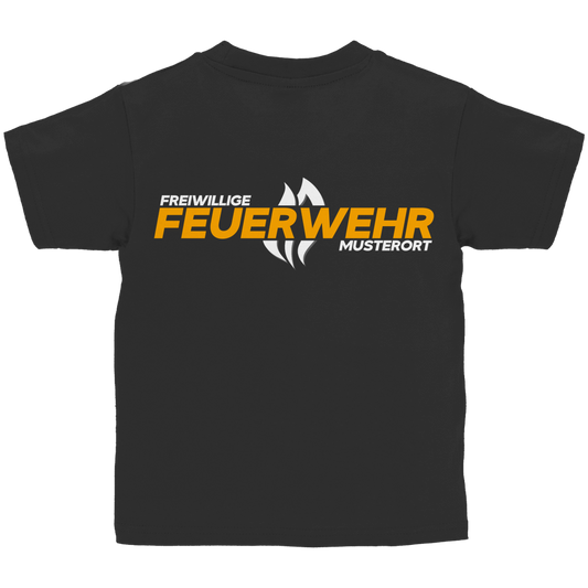 Kinder T-Shirt - Flamme Freiwillige Feuerwehr Gelb [Personalisierbar]