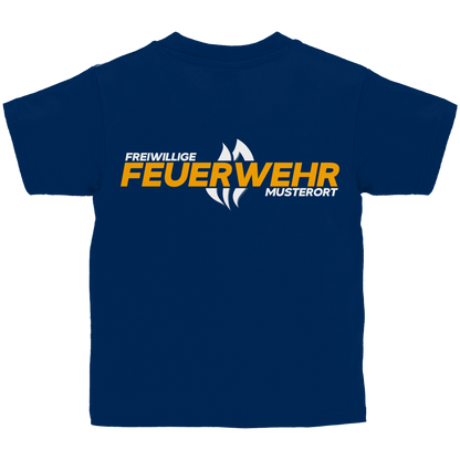 Kinder T-Shirt - Flamme Freiwillige Feuerwehr Gelb [Personalisierbar]