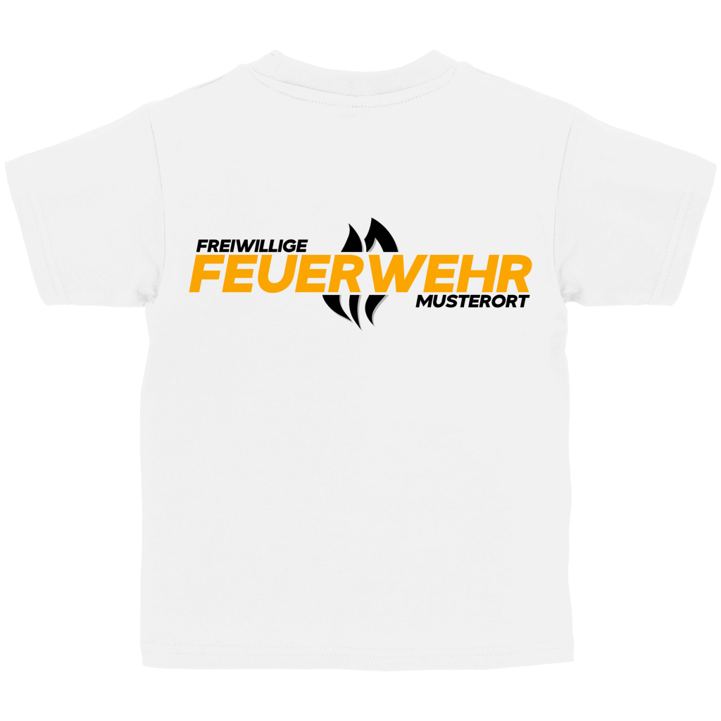 Kinder T-Shirt - Flamme Freiwillige Feuerwehr Gelb [Personalisierbar]