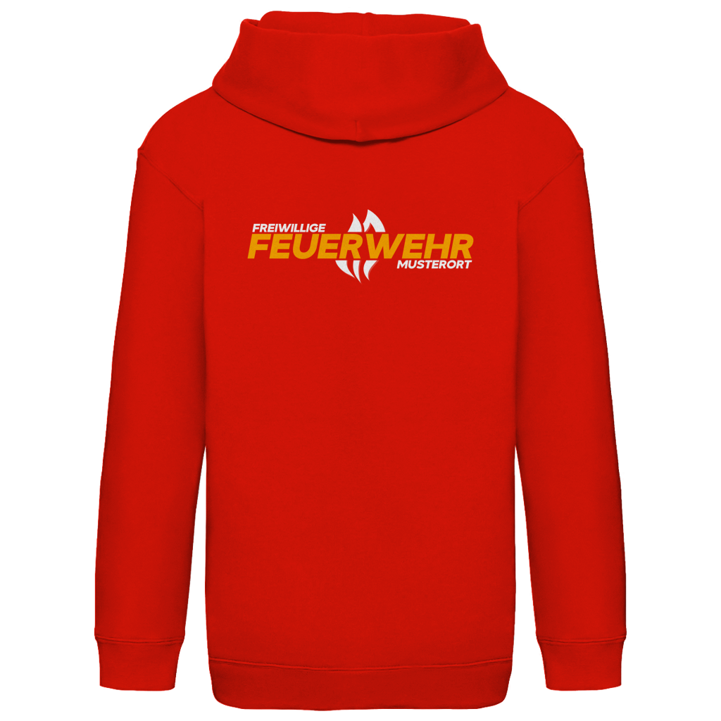 Kinder Hoodie - Flamme Freiwillige Feuerwehr Gelb [Personalisierbar]