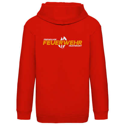 Kinder Hoodie - Flamme Freiwillige Feuerwehr Gelb [Personalisierbar]