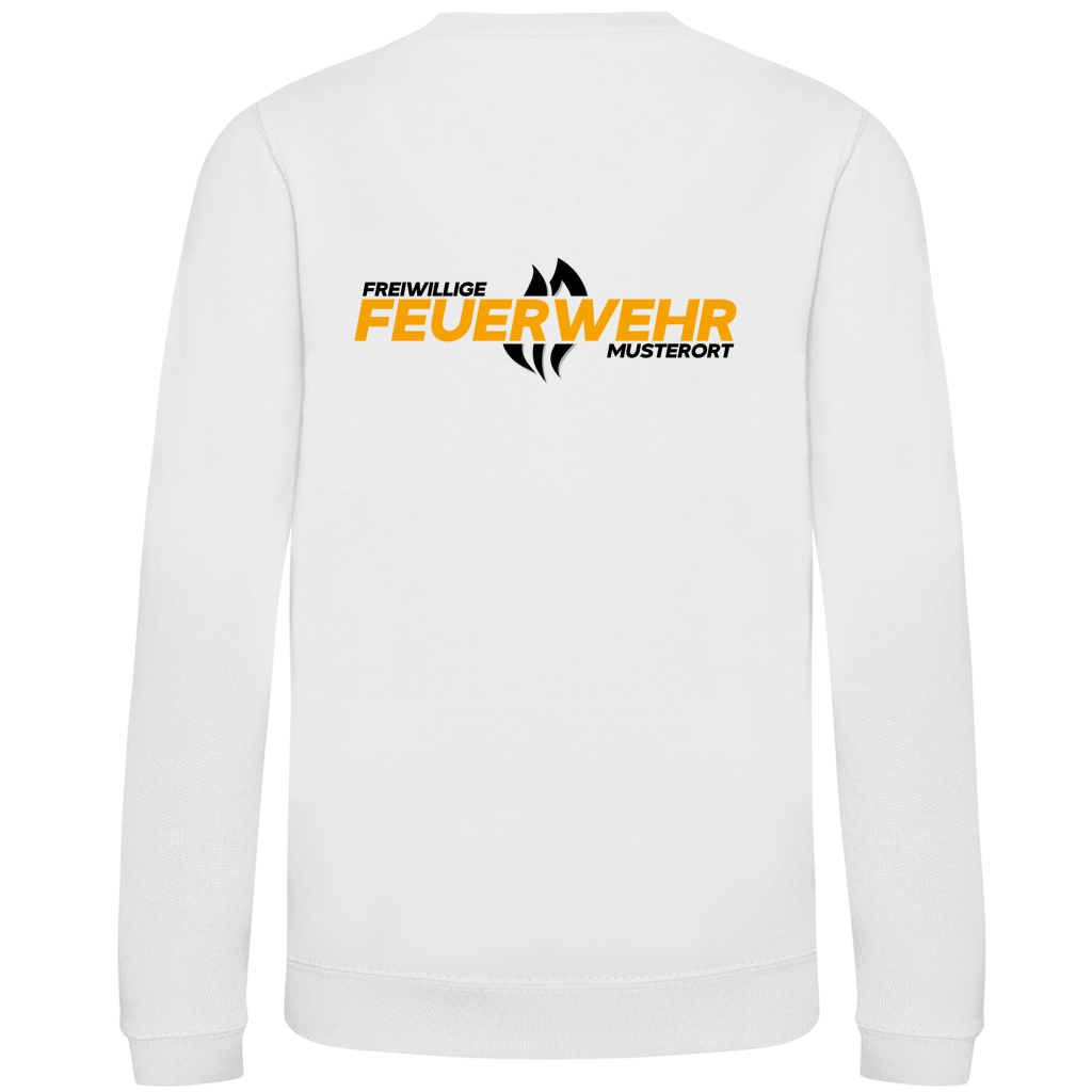 Kinder Sweatshirt - Flamme Freiwillige Feuerwehr Gelb [Personalisierbar]