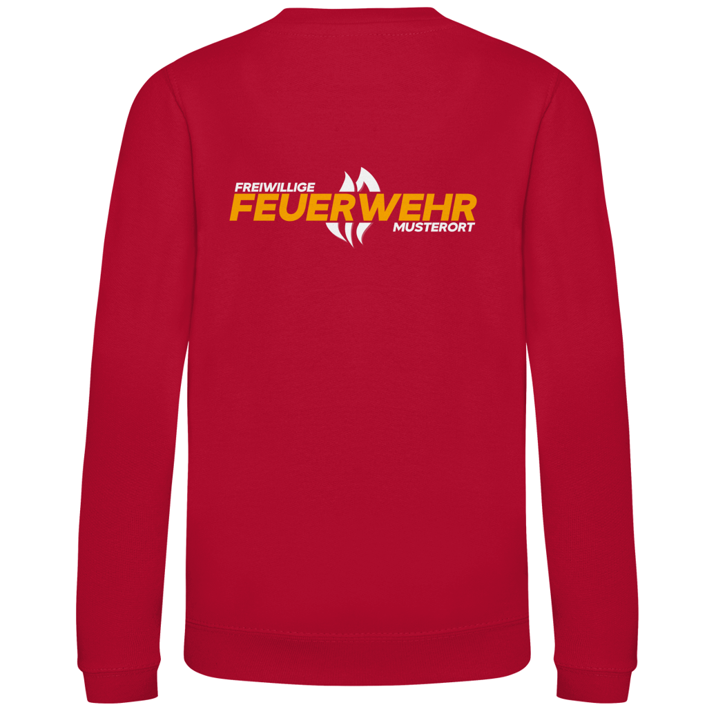 Kinder Sweatshirt - Flamme Freiwillige Feuerwehr Gelb [Personalisierbar]