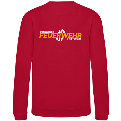 Kinder Sweatshirt - Flamme Freiwillige Feuerwehr Gelb [Personalisierbar]