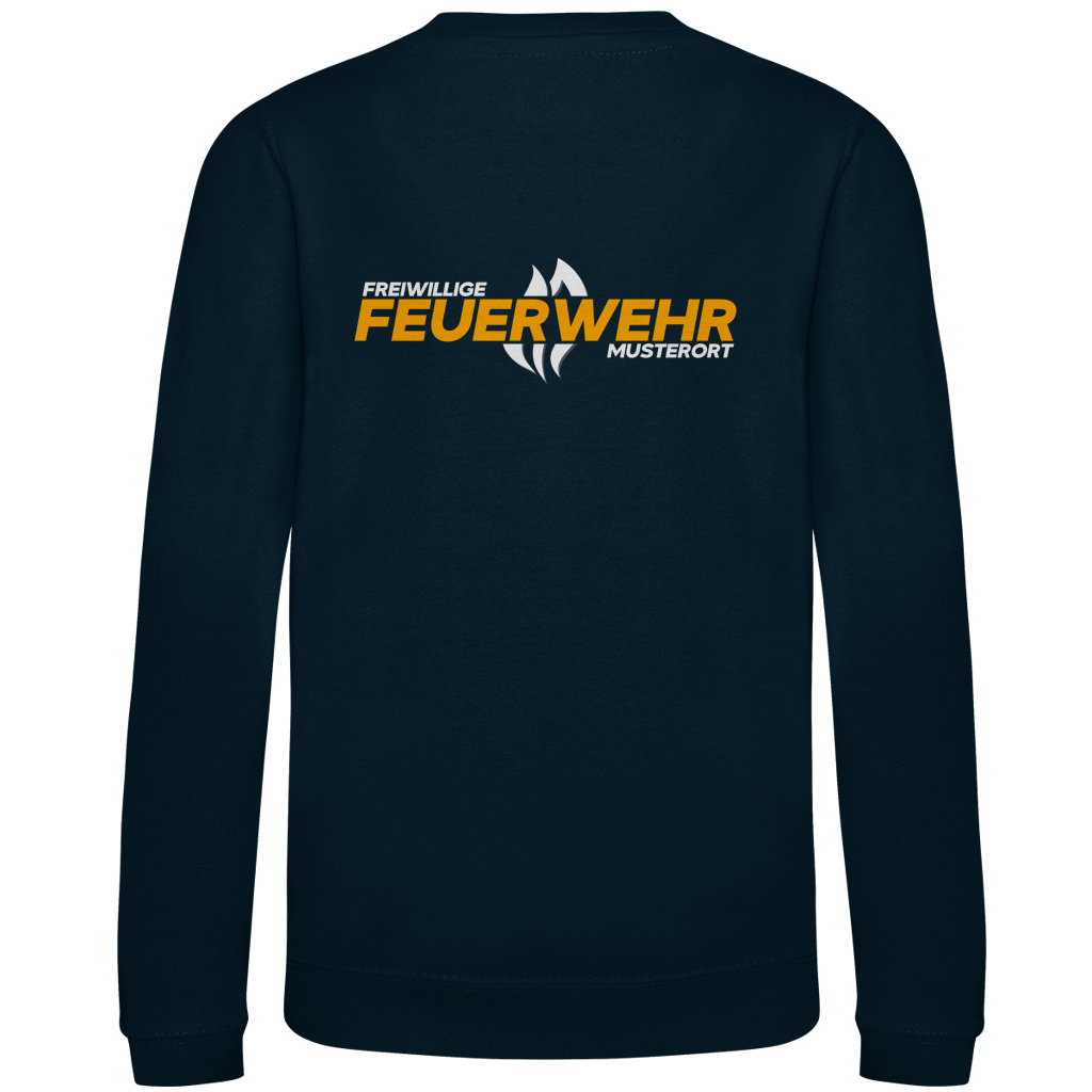 Kinder Sweatshirt - Flamme Freiwillige Feuerwehr Gelb [Personalisierbar]