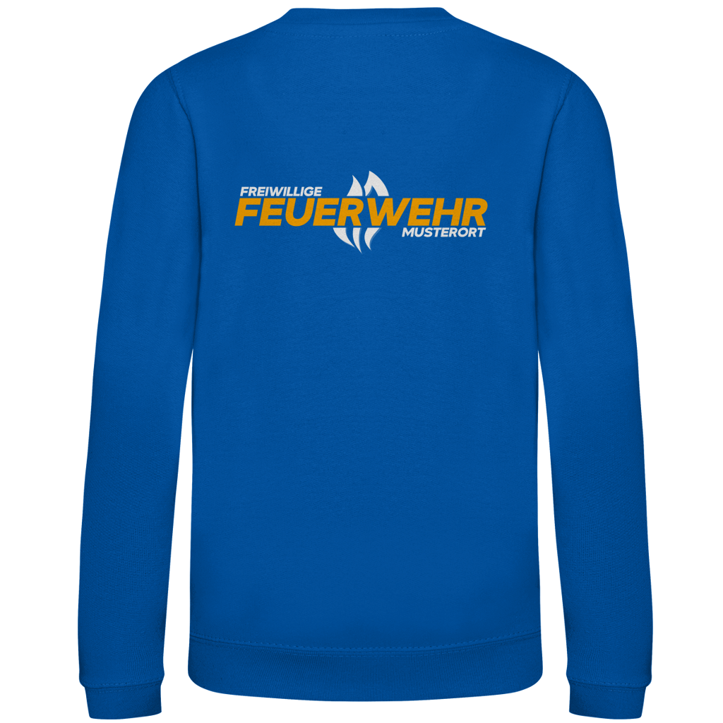 Kinder Sweatshirt - Flamme Freiwillige Feuerwehr Gelb [Personalisierbar]