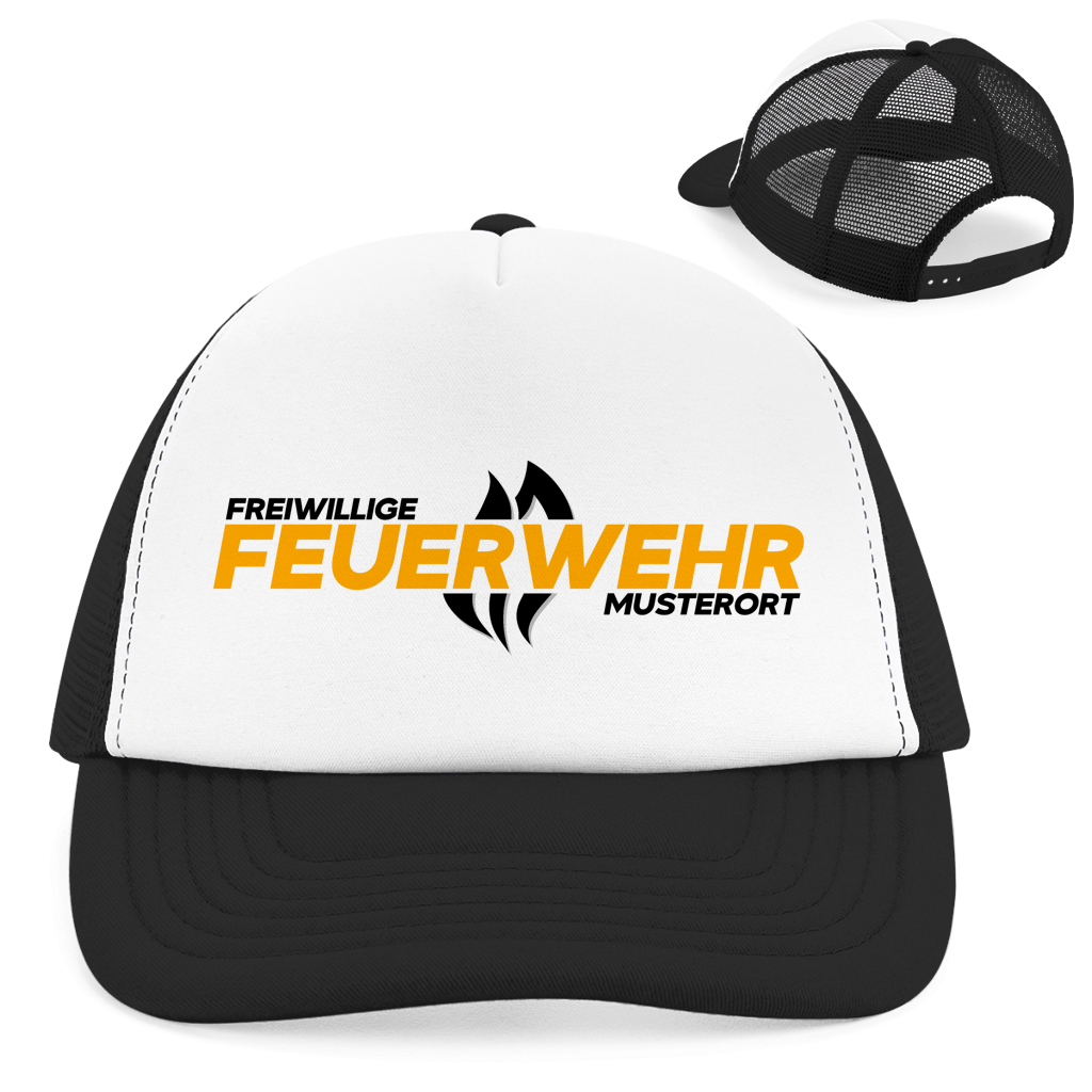 Retro Trucker Cap - Flamme Freiwillige Feuerwehr Gelb [Personalisierbar]