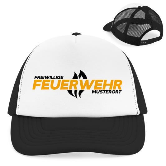 Retro Trucker Cap - Flamme Freiwillige Feuerwehr Gelb [Personalisierbar]