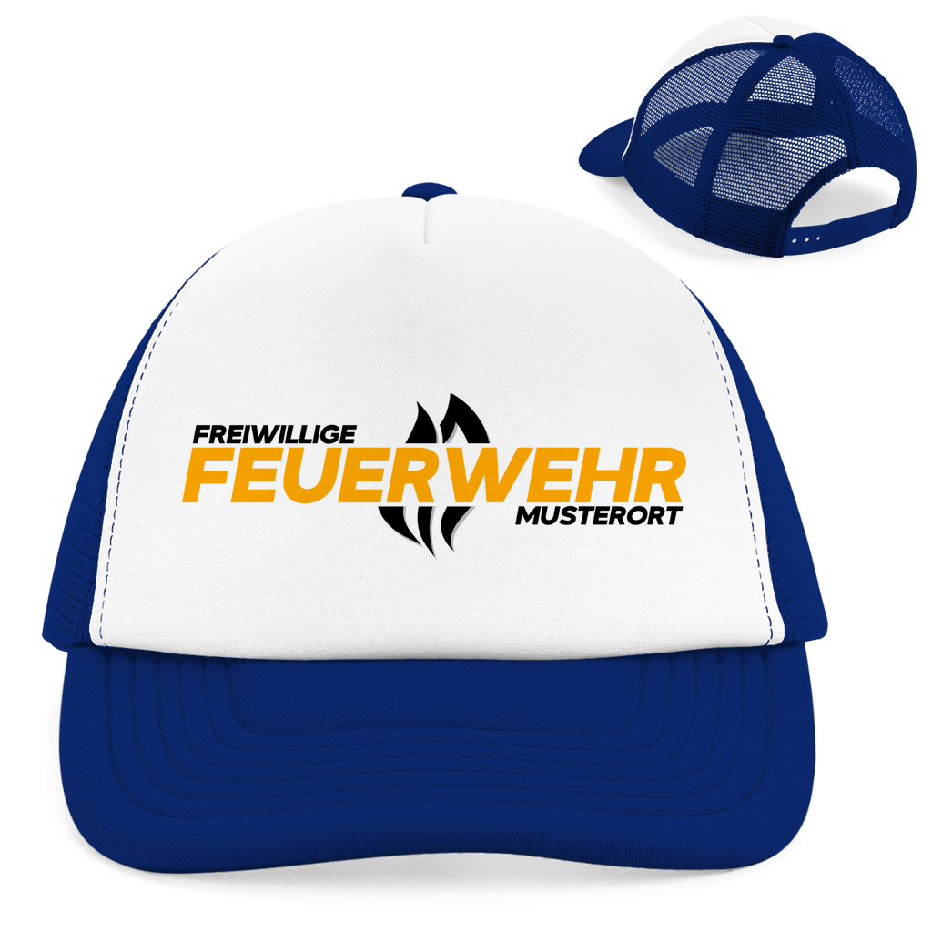 Retro Trucker Cap - Flamme Freiwillige Feuerwehr Gelb [Personalisierbar]