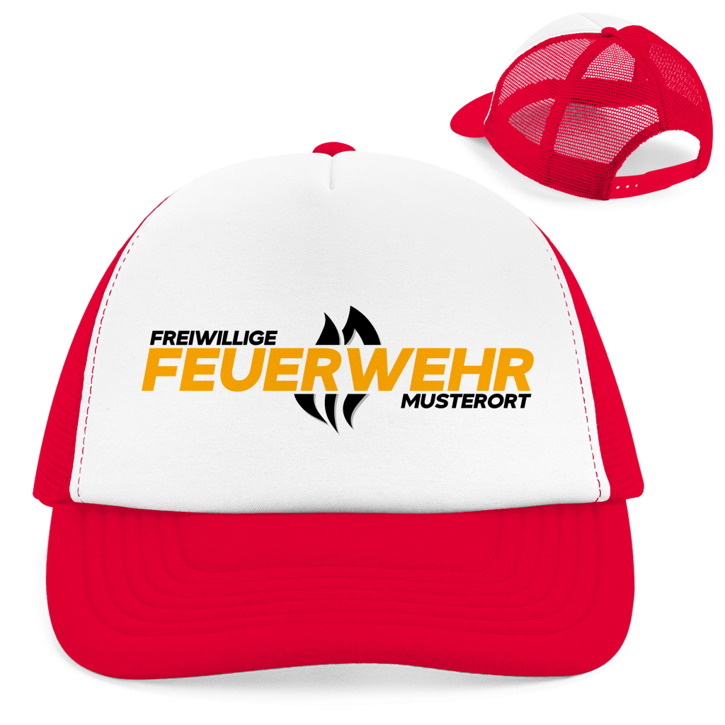 Retro Trucker Cap - Flamme Freiwillige Feuerwehr Gelb [Personalisierbar]