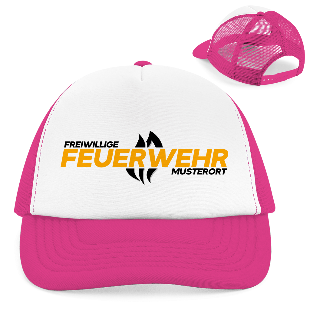 Retro Trucker Cap - Flamme Freiwillige Feuerwehr Gelb [Personalisierbar]