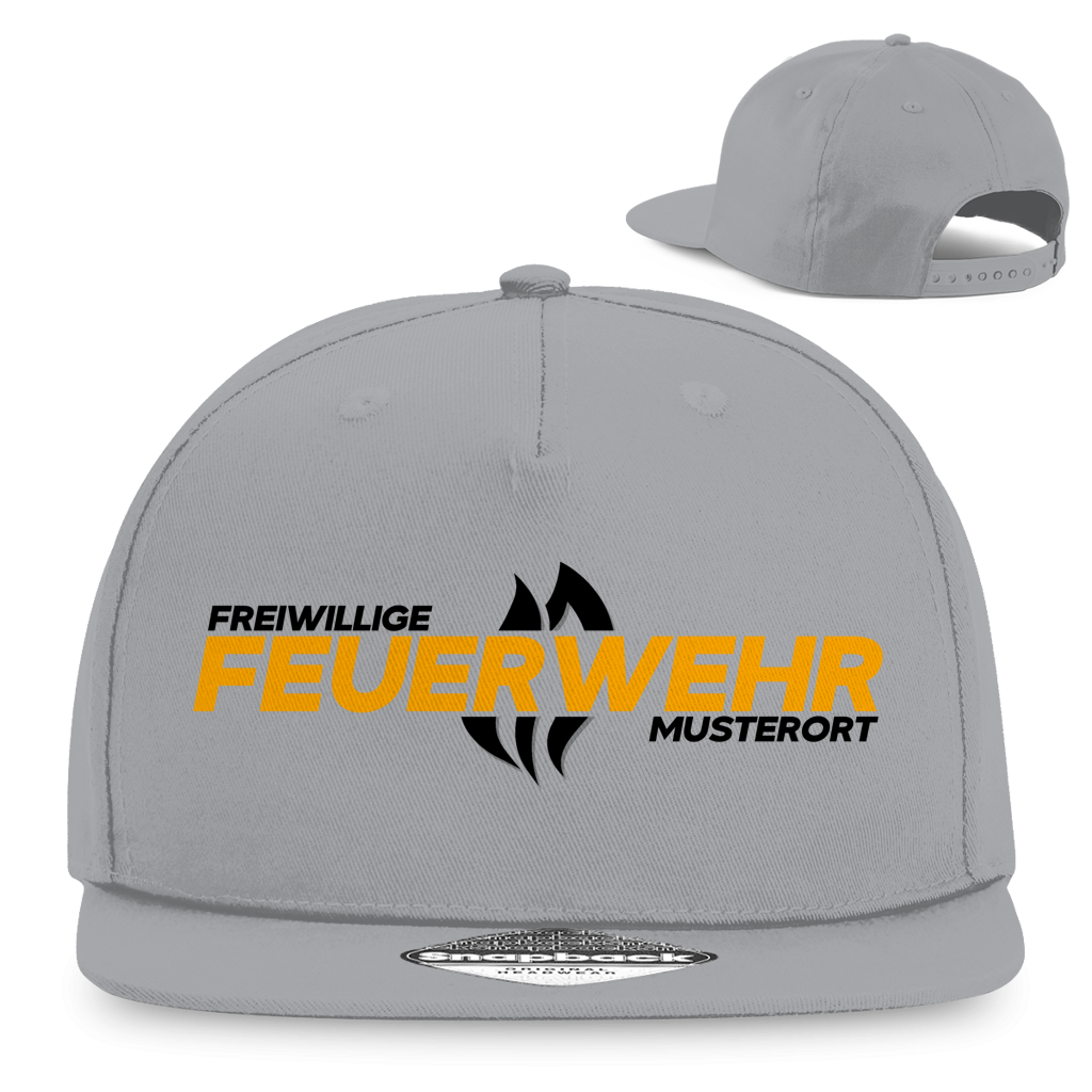 Snapback Rapper Cap - Flamme Freiwillige Feuerwehr Gelb [Personalisierbar]