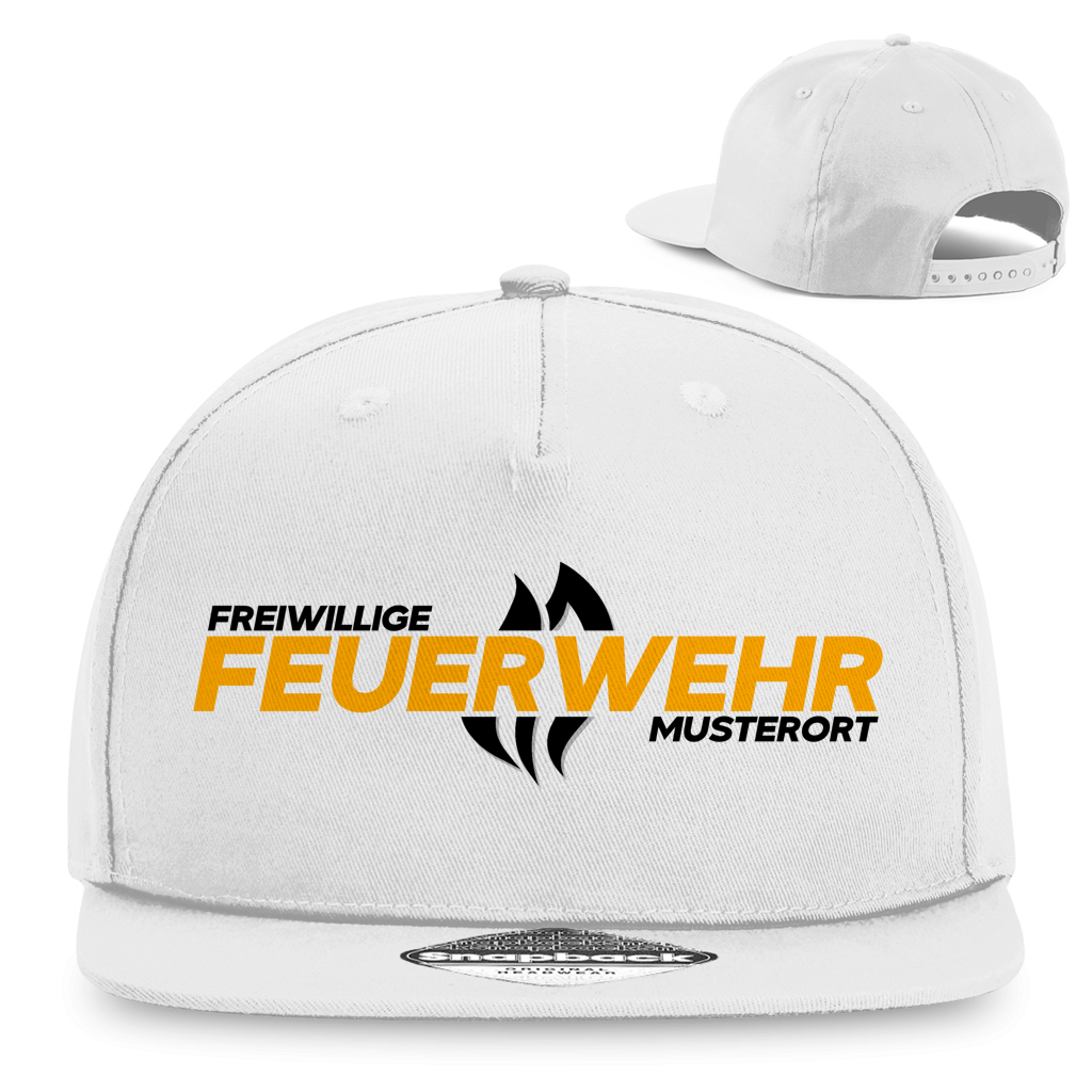 Snapback Rapper Cap - Flamme Freiwillige Feuerwehr Gelb [Personalisierbar]